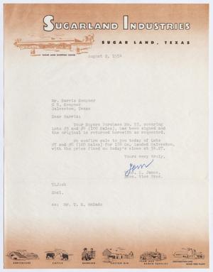 [Letter from Thomas L. James to Harris Kempner, August 2, 1954]