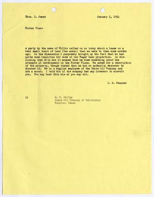 [Letter from I. H. Kempner to Thomas L. James, January 5, 1954]