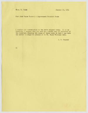 [Letter from I. H. Kempner to Thomas L. James, January 19, 1954]
