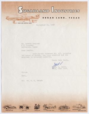 [Letter from Thomas L. James to Harris Kempner, September 15, 1954]