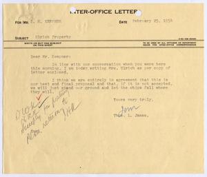[Letter from Thomas L. James to I. H. Kempner, February 25, 1954]