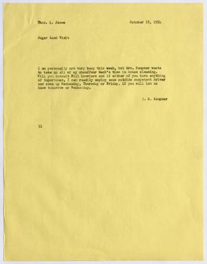 [Letter from I. H. Kempner to Thomas L. James, October 18, 1954]