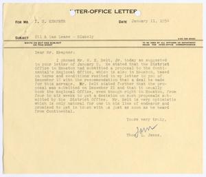 [Letter from Thomas L. James to I. H. Kempner, January 11, 1954]