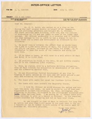 [Letter from Thomas Leroy James to Isaac Herbert Kempner, July 2, 1954]