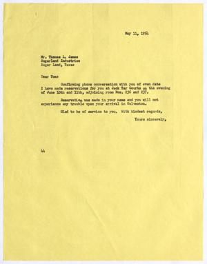 [Letter from A. H. Blackshear Jr. to Thomas Leroy James, May 11, 1954]