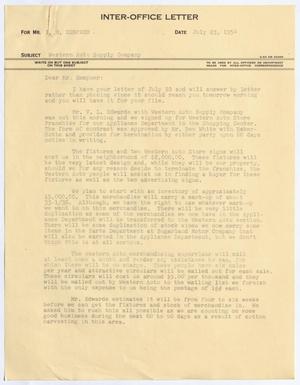 [Letter from Thomas L. James to I. H. Kempner, July 23, 1954]