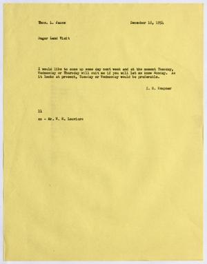 [Letter from I. H. Kempner to Thomas L. James, December 18, 1954]