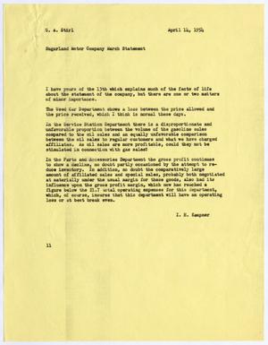 [Letter from I. H. Kempner to Gus A. Stirl, April 14, 1954]