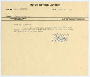 [Letter from G. A. Stirl to I. H. Kempner, June 25, 1954]