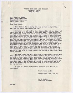 [Letter from E. M. Smith to Thomas Leroy James, May 26, 1954]
