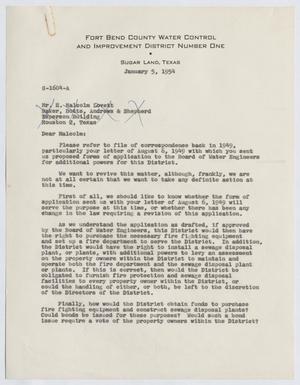 [Letter from Thomas L. James to H. Malcolm Lovett, January 5, 1954]