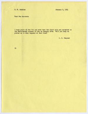[Letter from Isaac Herbert Kempner to C. H. Jenkins, January 8, 1954]