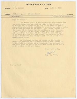 [Letter from Thomas L. James to I. H. Kempner, July 21, 1954]