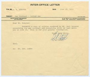 [Inter-Office Letter from G. A. Stirl to I. H. Kempner, June 21, 1954]
