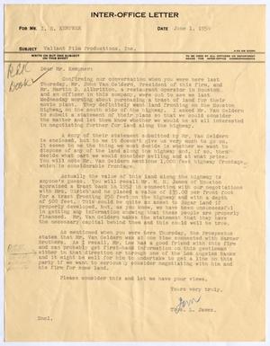 [Letter from Thomas Leroy James to Isaac Herbert Kempner, June 1, 1954]