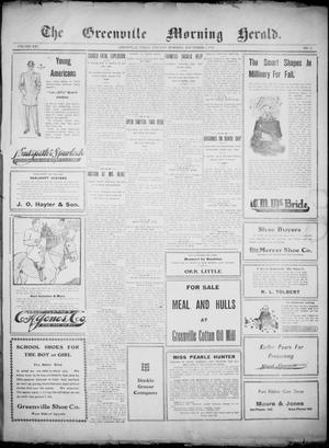 Primary view of object titled 'The Greenville Morning Herald. (Greenville, Tex.), Vol. 20, No. 11, Ed. 1, Thursday, September 1, 1910'.