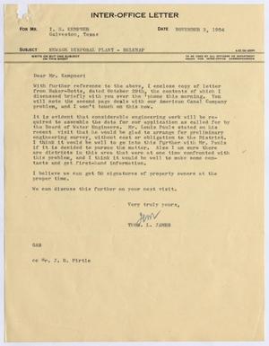 [Letter from Thomas L. James to I. H. Kempner, November 3, 1954]
