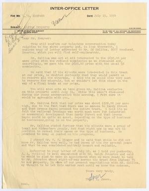 [Letter from Thomas L. James to I. H. Kempner, July 15, 1954]