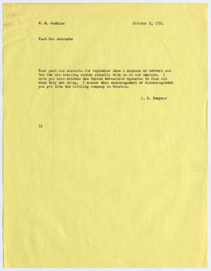 [Letter from Isaac Herbert Kempner to C. H. Jenkins, October 2, 1954]