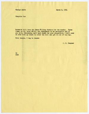 [Letter from I. H. Kempner to George Andre, March 2, 1954]