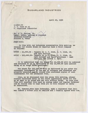 [Letter from Thomas L. James to W. V. Ballew, Jr., April 23, 1954]