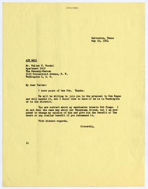 [Letter from Isaac Herbert Kempner to Walter F. Woodul, May 10, 1954]