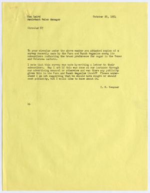 [Letter from I. H. Kempner to Ken Laird, October 28, 1954]