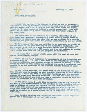 [Letter from George Andre to Gus A. Stirl, February 22, 1954]