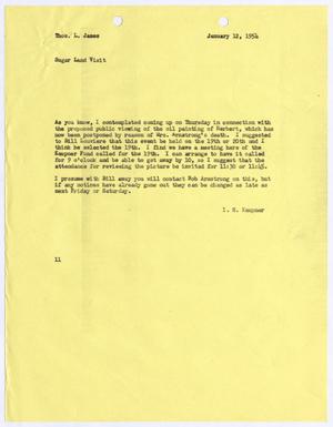 [Letter from I. H. Kempner to Thomas L. James, January 12, 1954]