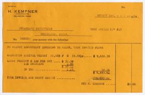 Primary view of object titled '[Invoice for Sugarland Industries, August 3, 1954]'.