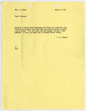 [Letter from I. H. Kempner to Thomas L. James, March 6, 1954]