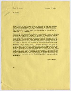 [Letter from I. H. Kempner to Thomas L. James, November 5, 1954]
