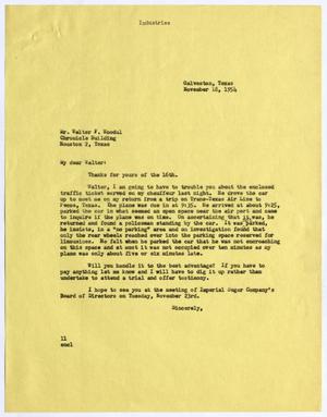 [Letter from I. H. Kempner to Walter F. Woodul, November 18, 1954]