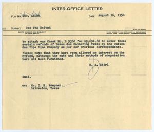 [Letter from Gus A. Stirl to George Andre, August 16, 1954]