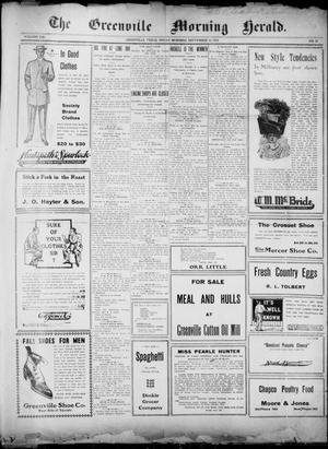 Primary view of object titled 'The Greenville Morning Herald. (Greenville, Tex.), Vol. 20, No. 26, Ed. 1, Friday, September 30, 1910'.