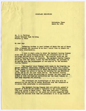 [Letter from Isaac Herbert Kempner to Thomas Leroy James, March 20, 1954]