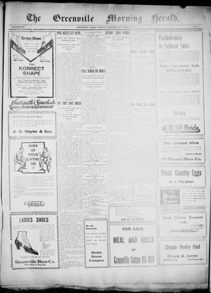 Primary view of object titled 'The Greenville Morning Herald. (Greenville, Tex.), Vol. 20, No. 29, Ed. 1, Tuesday, October 4, 1910'.
