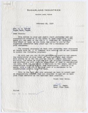 [Letter from Thomas L. James to Gus D. Ulrich, February 25, 1954]