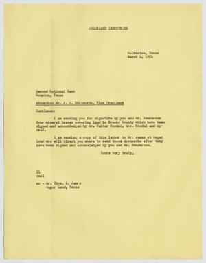Primary view of object titled '[Letter from Isaac Herbert Kempner to J. S. Whitworth, March 4, 1954]'.