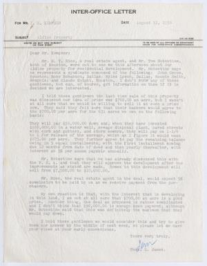 [Letter from Thomas Leroy James to Isaac Herbert Kempner, August 11, 1954]