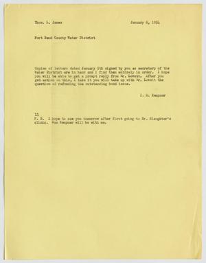[Letter from I. H. Kempner to Thomas L. James, January 6, 1954]