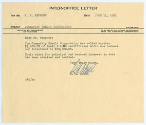 [Inter-Office Letter from G. A. Stirl to I. H. Kempner, June 11, 1954]