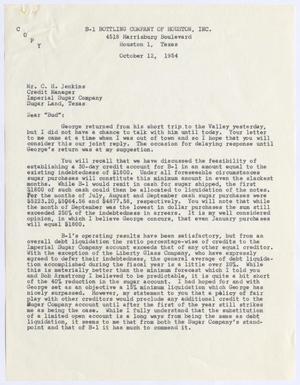 [Letter from Frank Gotch to C. H. Jenkins, October 12, 1954]