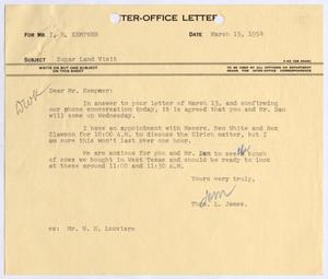 [Letter from Thomas L. James to I. H. Kempner, March 15, 1954]