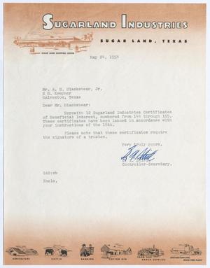[Letter from G. A. Stirl to A. H. Blackshear, Jr., May 24, 1954]