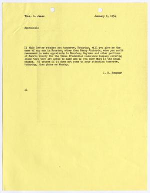 [Letter from I. H. Kempner to Thomas L. James, January 8, 1954]