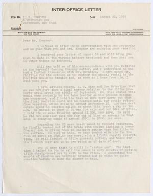 Primary view of object titled '[Letter from Thomas Leroy James to Isaac Herbert Kempner, August 20, 1954]'.