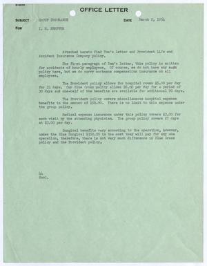 [Office Letter from A. H. Blackshear, Jr. to I. H. Kempner, March 2, 1954]