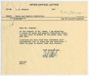 [Letter from G. A. Stirl to I. H. Kempner, November 24, 1954]