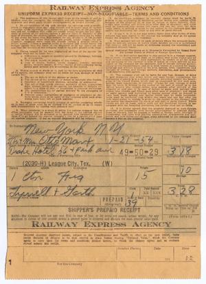 [Receipt for Railway Shipments, January 21, 1954]